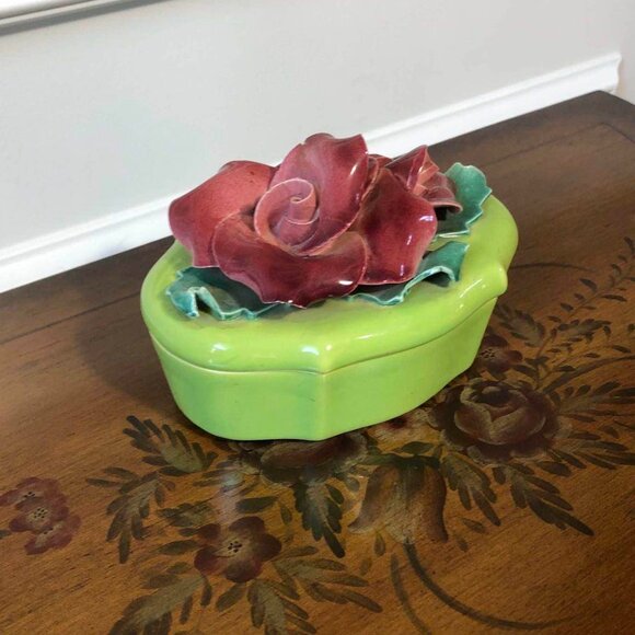 California pottery - Johannes Brahm floral lidded trinket box - Picture 3 of 12